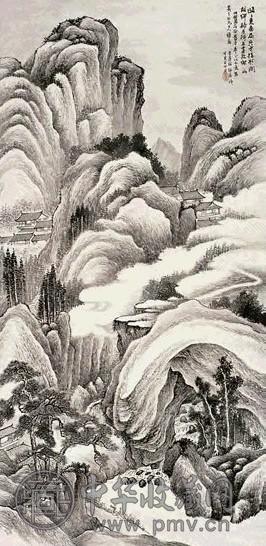 林纾 山水 镜心