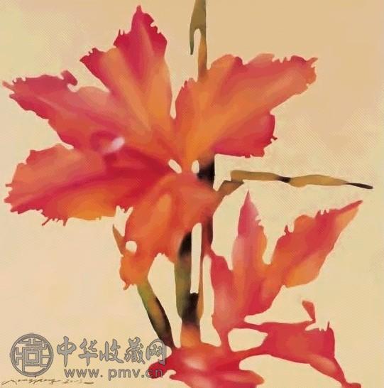 汪江 2003年作 花 油彩画布