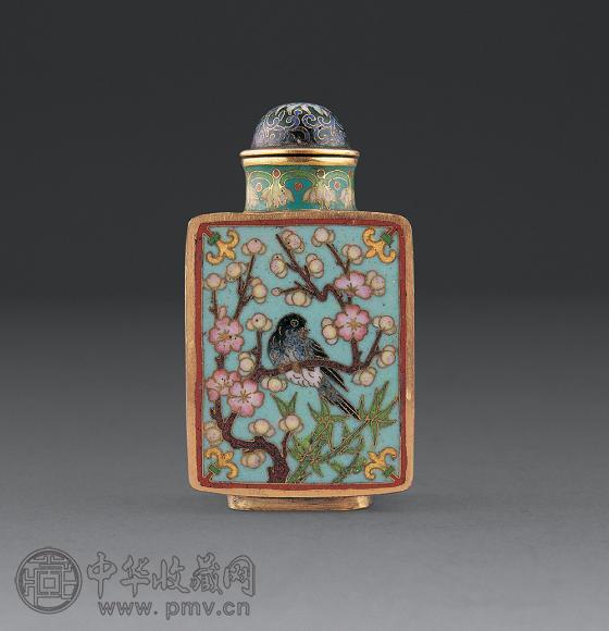 清乾隆铜胎掐丝珐琅彩花鸟纹鼻烟壶收藏资讯|艺术家|书画家|书画