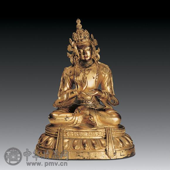 清乾隆 铜漆金降伏狱鬼菩萨像