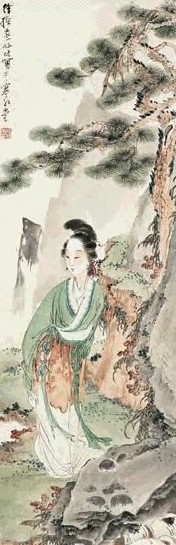 徐操 松风倩影 立轴 设色纸本