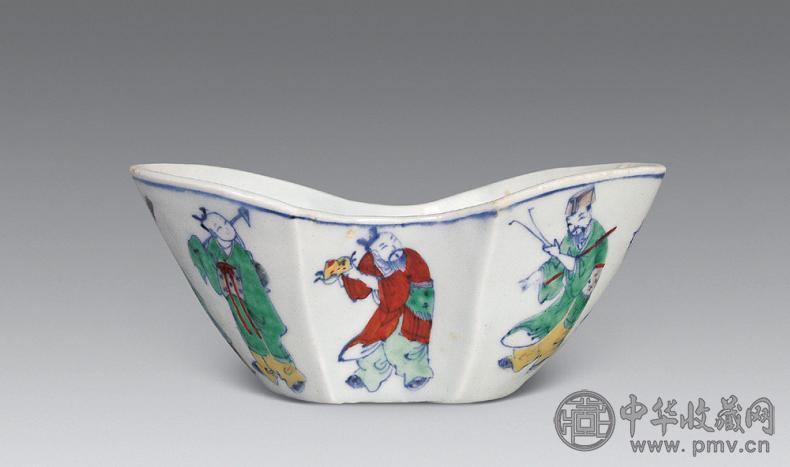 清 斗彩八仙元宝杯