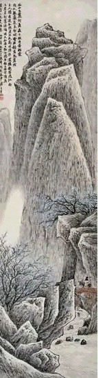 吴秋农 1896年作 梅谷图 立轴 设色纸本