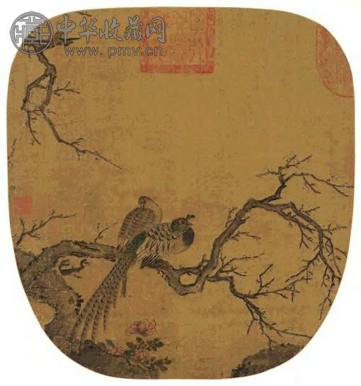 宋 锦禽图 镜心