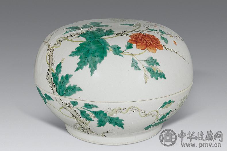 清光绪 粉彩花卉大捧盒