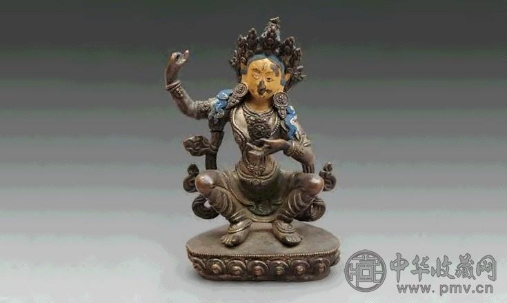 明 铜加彩天女像
