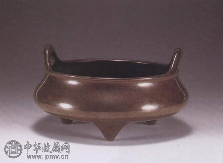 明 铜双耳炉