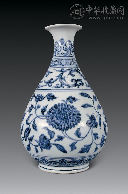 明永乐 青花缠枝花卉纹玉壶春瓶