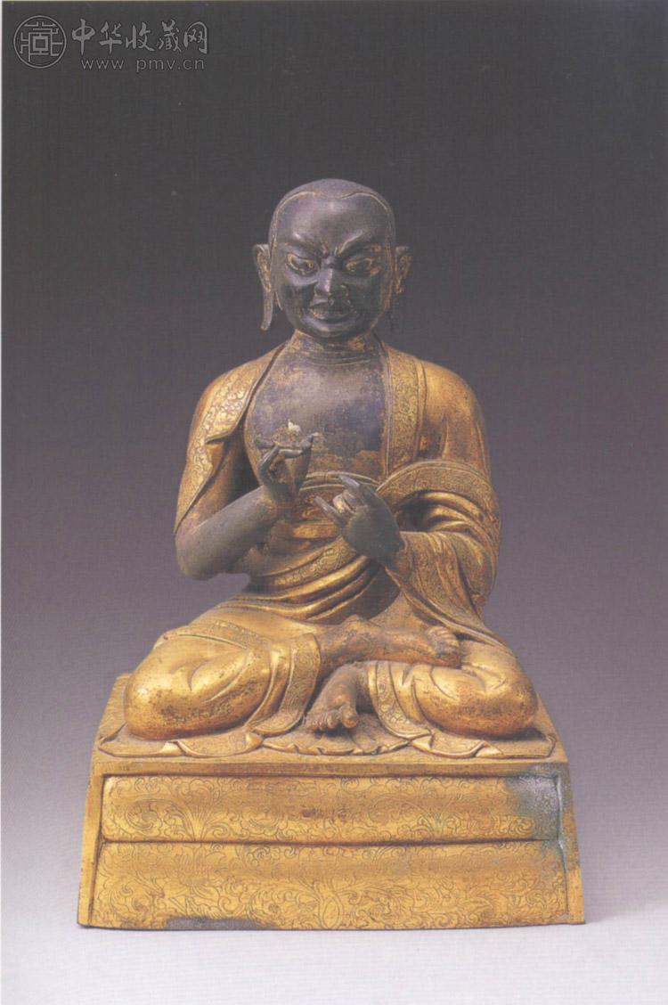 清中期 铜鎏金坐像