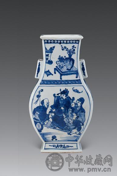 清乾隆青花福禄寿人物贯耳瓶收藏资讯|艺术家|书画家|书画名人|书法家