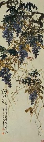 陈半丁 现代 紫藤 轴