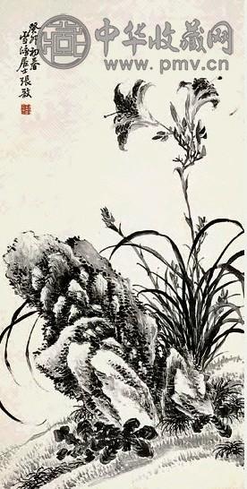 张敔 花卉 轴 纸本水墨
