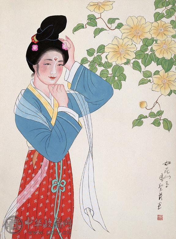 潘絜兹 如花似玉 立轴 纸本