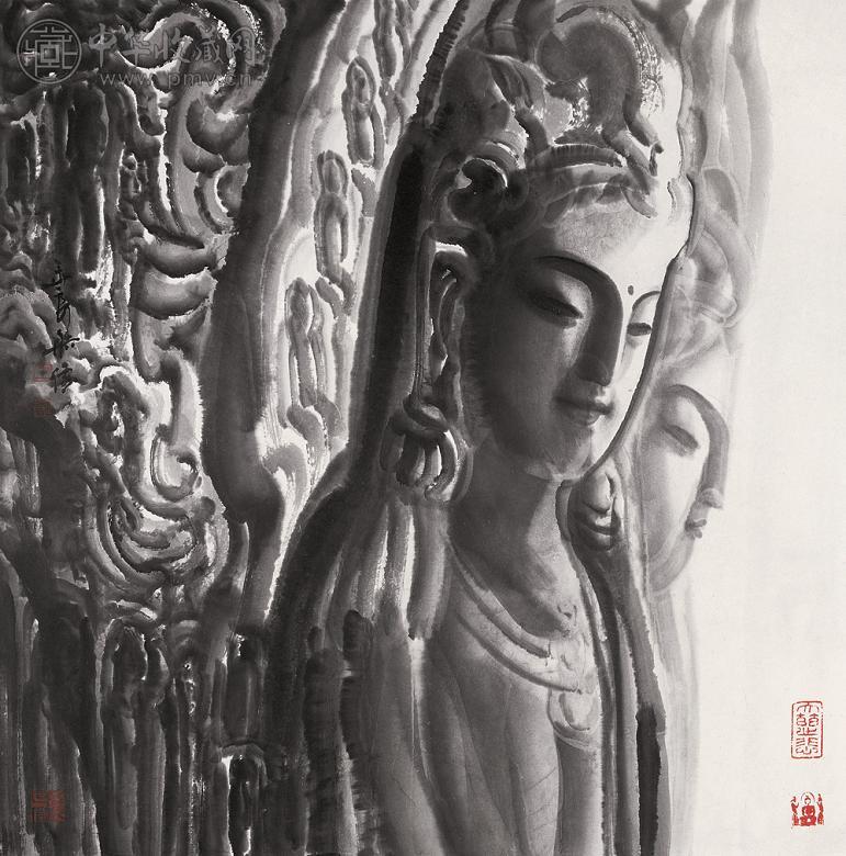 王玉良 佛像 镜心 纸本