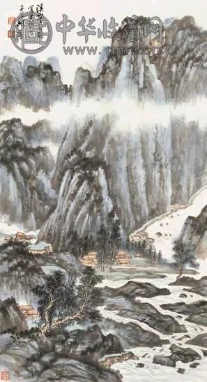 胡若思 溪山无尽图 镜心 设色纸本