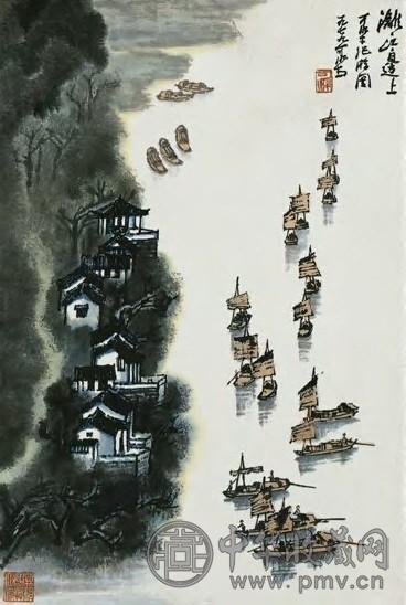 李可染 现代 漓江边上 镜心
