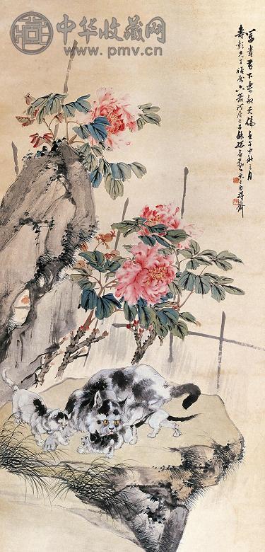 孙保羲 壬午(1942年)作 富贵天伦 立轴 设色纸本