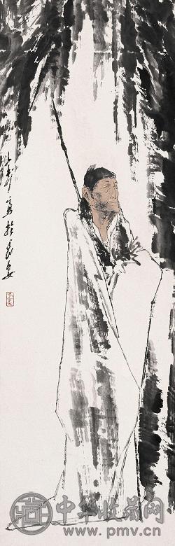 王子武 清吟图 立轴 设色纸本