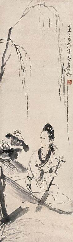 徐操 采莲图 立轴 纸本
