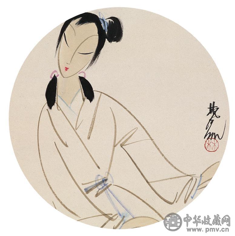 林风眠 仕女 镜心 设色纸本