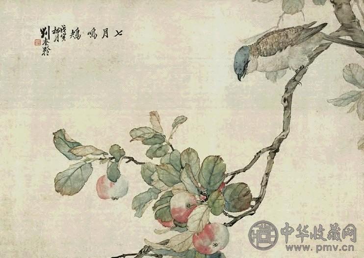 近现代 刘奎龄 七月鸣鴂 镜心