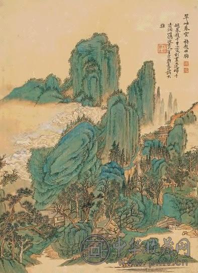 陈克明 翠岫春云 立轴 设色绢本
