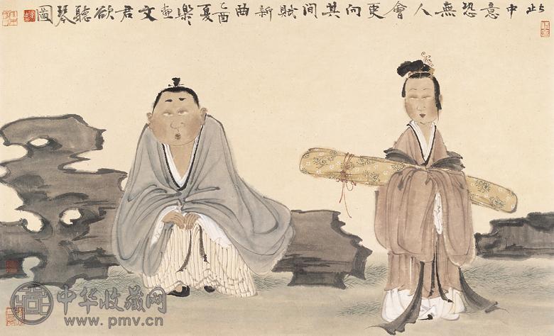 徐乐乐 2005年作 文君听琴图 镜心 设色纸本