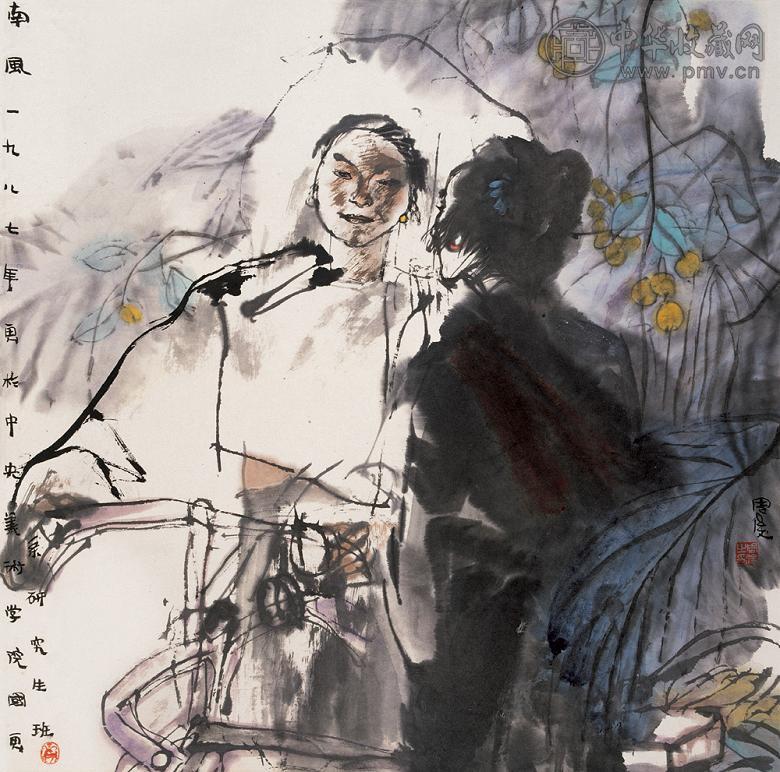 周俊 1987年 南风 镜心 纸本