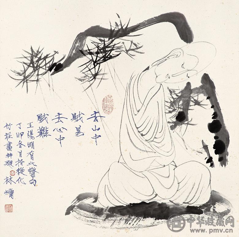 林墉 丁卯(1987年)作 小和尚 立轴 水墨纸本