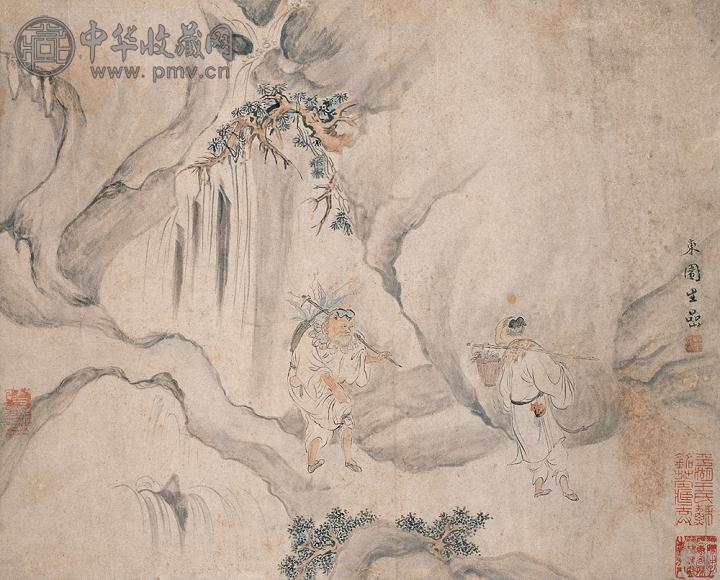 华嵒 人物 镜心 设色纸本