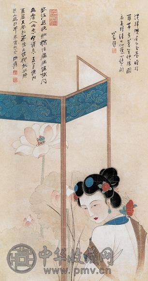 张大千 仕女图 镜心 设色纸本