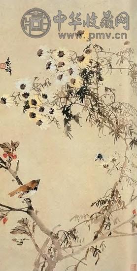 张书旂 雀蝶图 轴