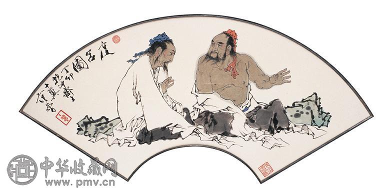 范曾 1987年作 度吕图 镜心 设色纸本