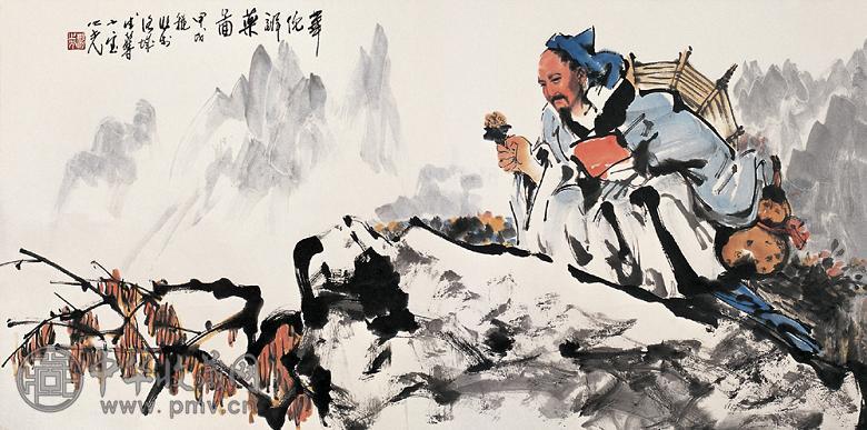 杨之光 甲戌(1994年) 华陀辩药 镜心 设色纸本