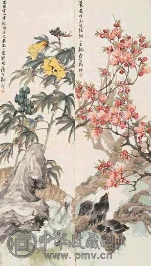 柳滨 花鸟 四件 镜心