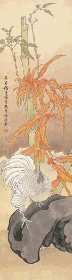 任薰 花鸟 立轴