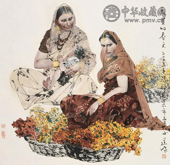 沈道鸿 2005年作 孟买的春天 镜心 设色纸本