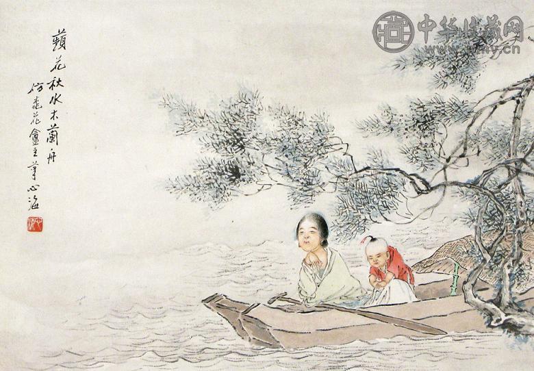 沈心海 人物 立轴 设色纸本