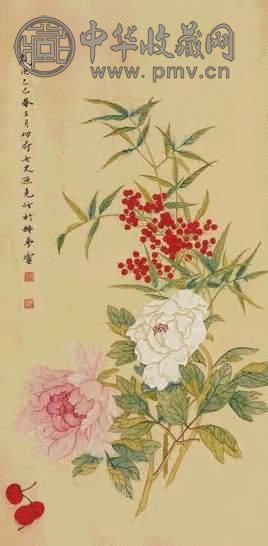 孙克 花卉 立轴 设色绢本