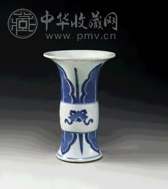 清 青花蕉叶纹花觚