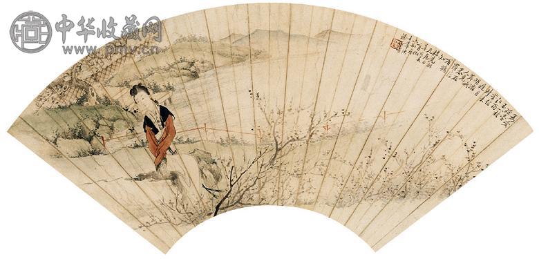 潘振镛 辛亥(1911年)作 灞岸梅影 镜心 设色纸本