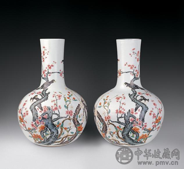 民国粉彩喜鹊登梅天球瓶收藏资讯|艺术家|书画家|书画名人|书法家-中华