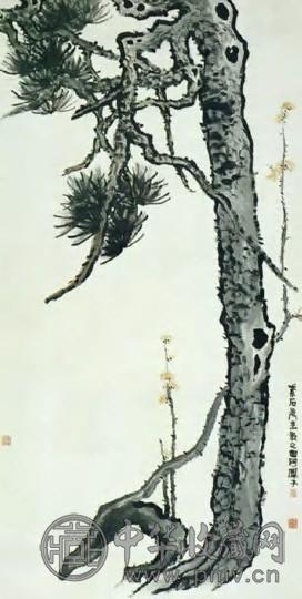吕凤子 现代 松树 镜心