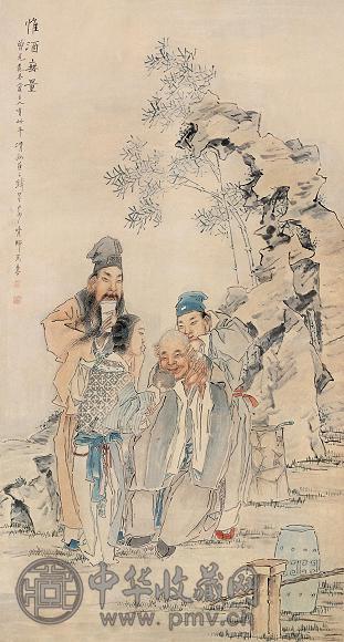 钱慧安 惟酒无量 立轴 纸本
