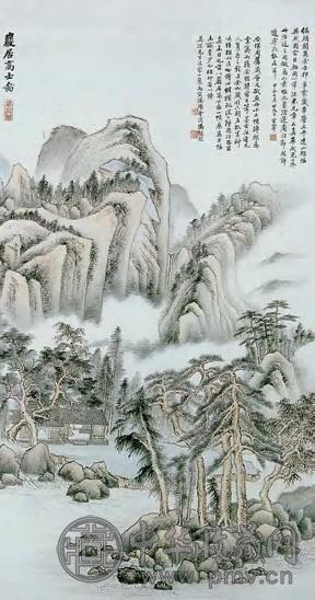 冯超然 岩居高士图 轴