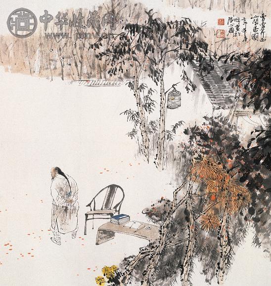 王明明 2002年作 西山闲居图 立轴 设色纸本
