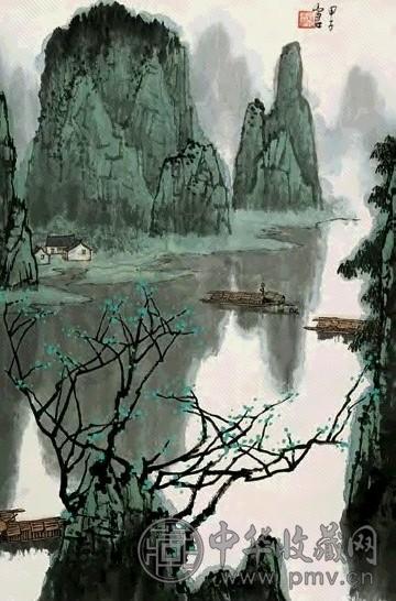 白雪石1984年作山水立轴设色纸本收藏资讯|艺术家|书画家|书画名人|书法