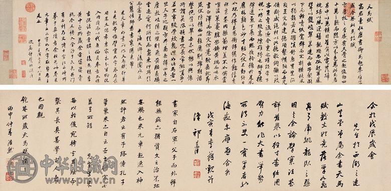 董其昌 壬戌(1622年)作 行书天马赋 手卷 纸本