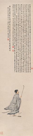 徐宗浩 己巳(1929年)作 陶渊明像 立轴 设色纸本