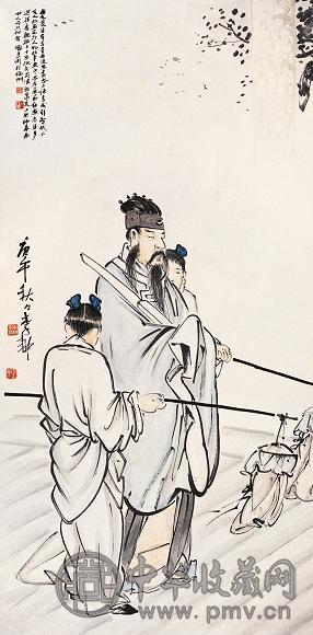 李耕 忠臣进谏 镜心 设色纸本